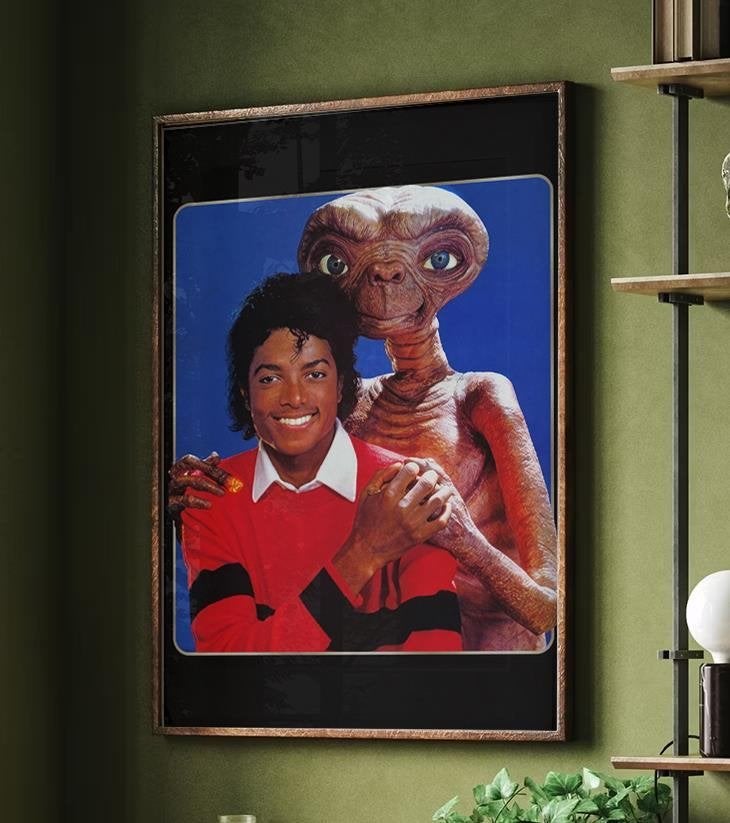 Michael Jackson and ET Muziek Film Poster, Verzenden, Nieuw, Poster, Artwork of Schilderij