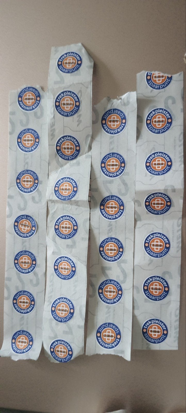 27x Trekpleister Spaarzegels Handoekzegels, Ophalen of Verzenden