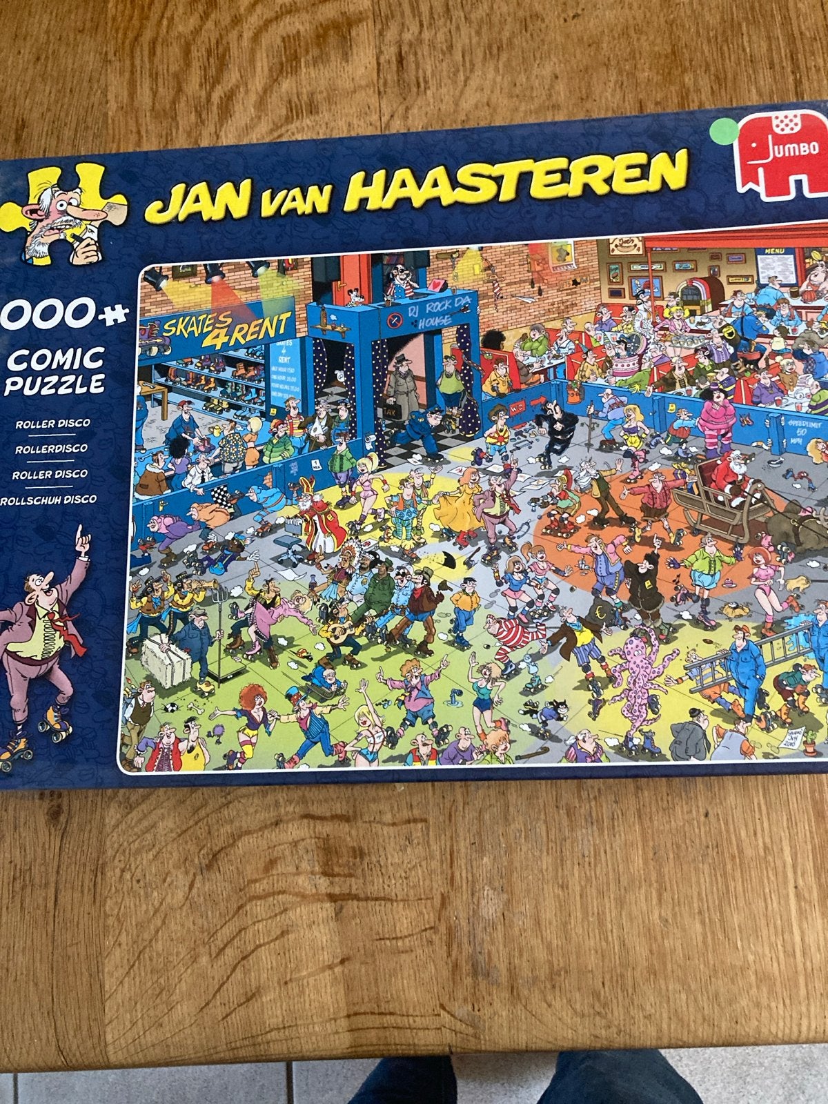 Jan van Haasteren Roller Disco Puzzel 1000 Stukjes, Hobby en Vrije tijd, Denksport en Puzzels, Ophalen, 500 t/m 1500 stukjes, Gebruikt