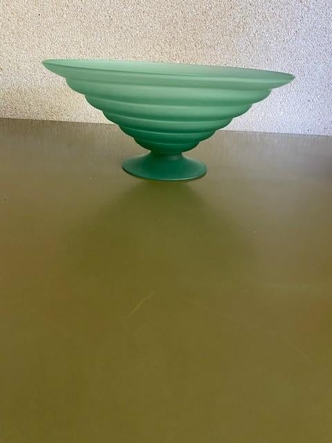 fruitschaal groen melkglas modern, Schaal, Rond, Ophalen of Verzenden, Glas