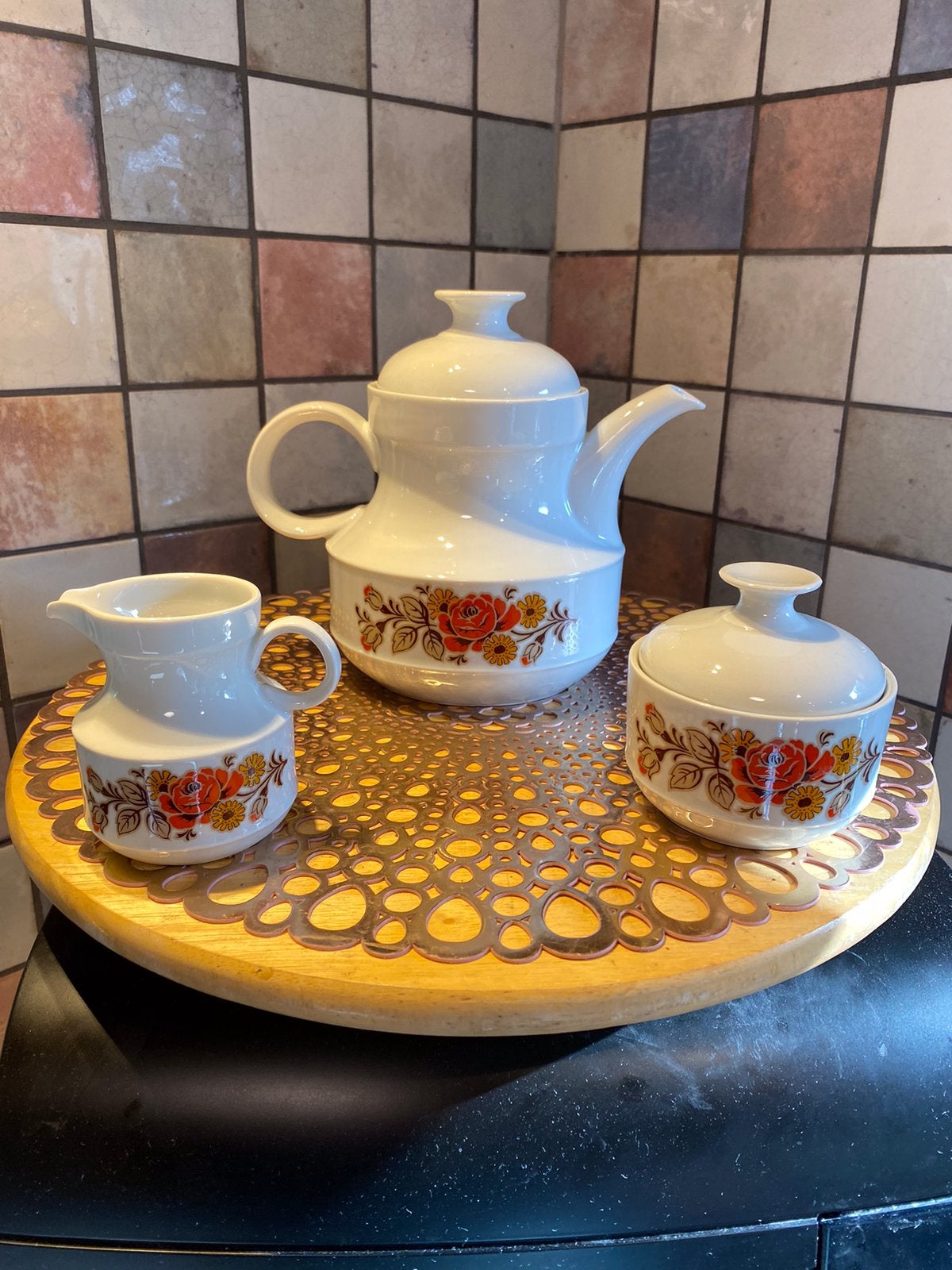 Schumann,Arzberg,theepot,suikerpot en melkkan,vintage, Ophalen of Verzenden
