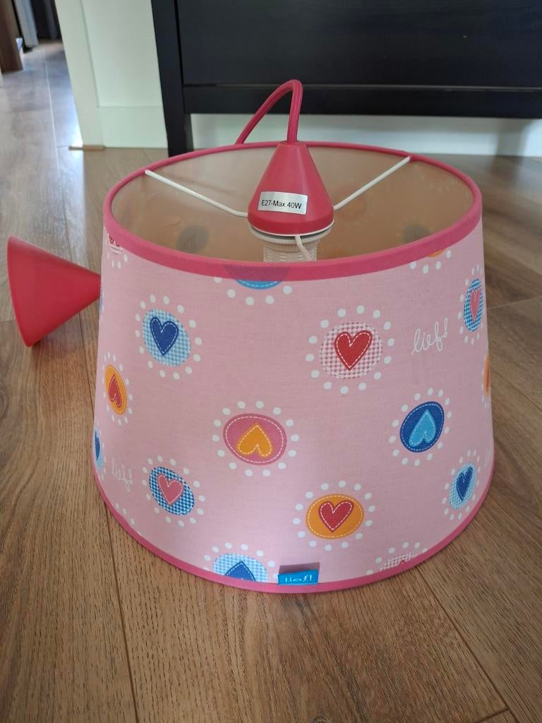 Lief! Lifestyle lamp - Roze kinderkamerlamp met hartjes, Ophalen of Verzenden, Gebruikt, Lamp