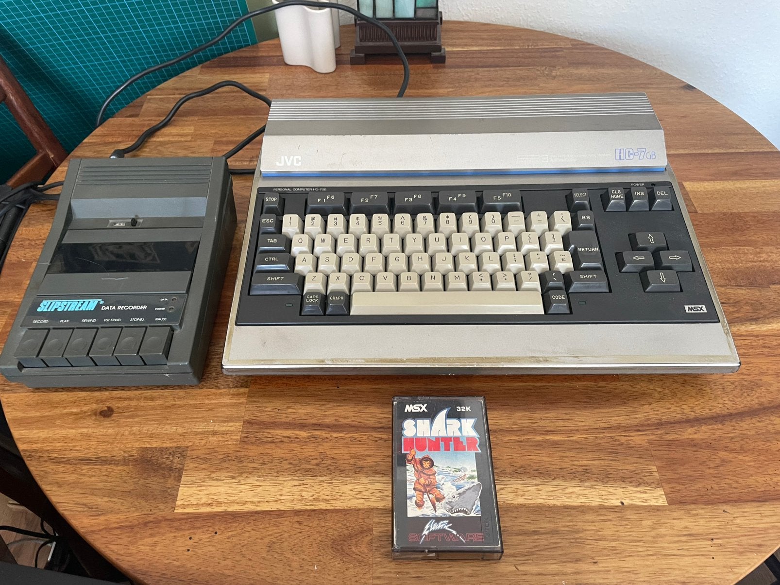 Vintage JVC MSX computer met game en cassettedeck, Computers en Software, Vintage Computers, Ophalen of Verzenden