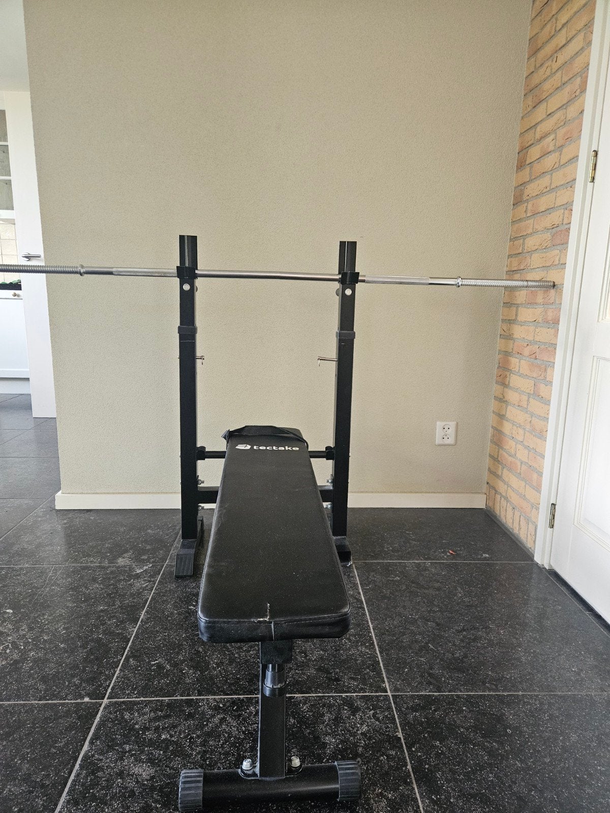 Inklapbare bankdrukset + complete set gewichten/dumbbells, Ophalen, Gebruikt, Armen, Krachtstation
