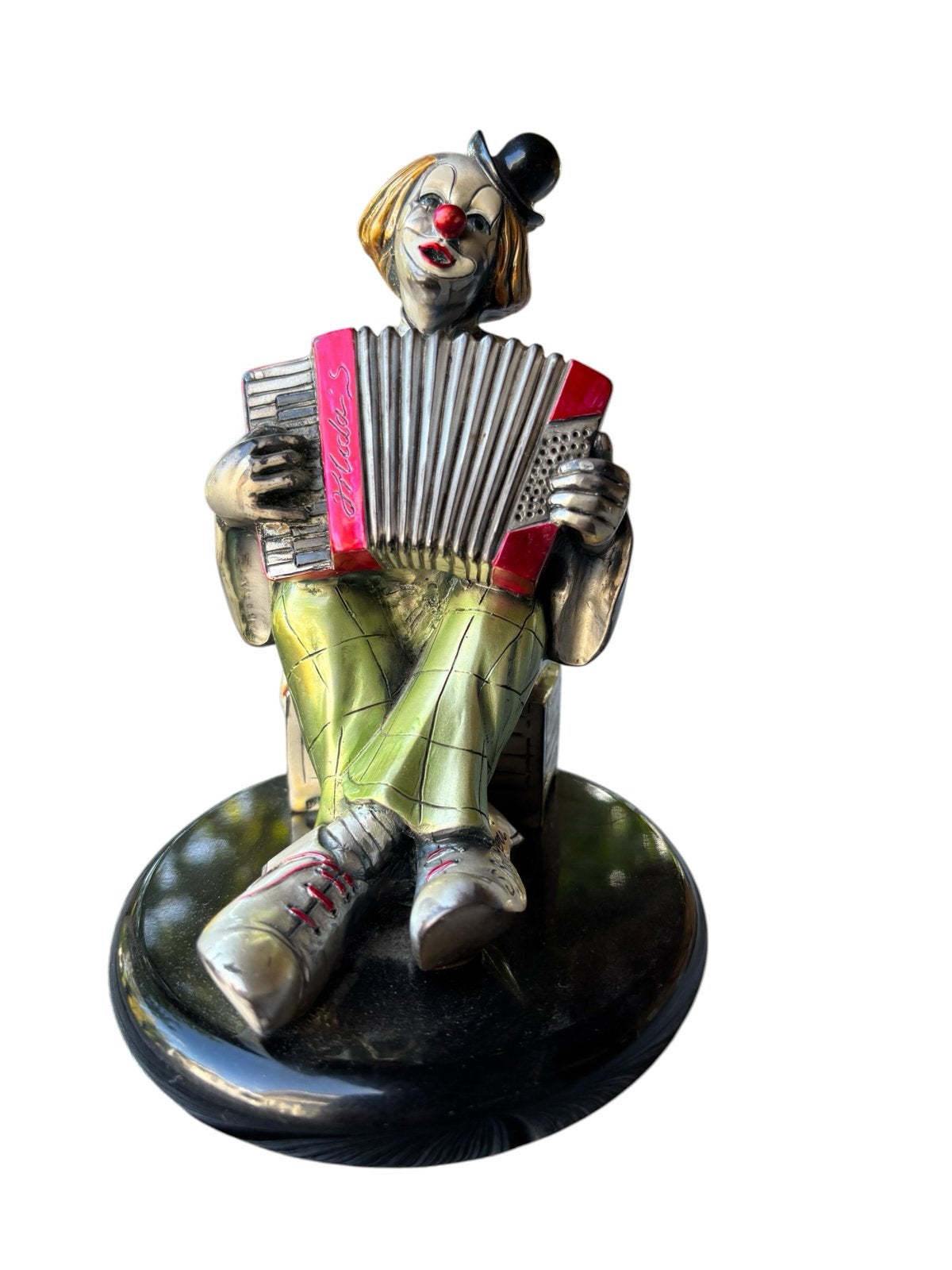 Mida Italiaanse clown met accordeon, S. Barbieri signatuur, Antiek en Kunst, Ophalen, Zilver