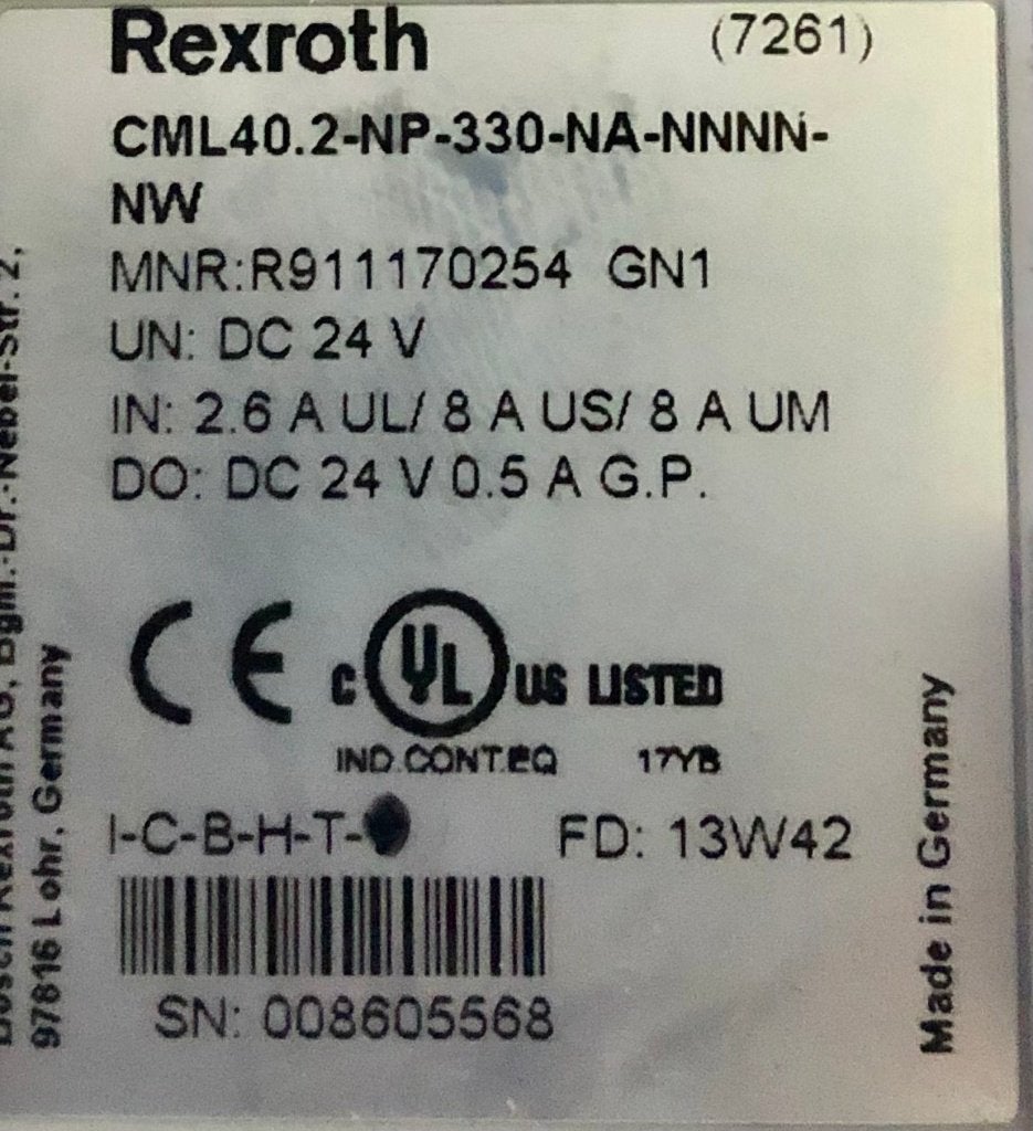 BOSCH REXROTH - IndraControl L40 - CML40.2-NP-330, Ophalen of Verzenden, Zo goed als nieuw