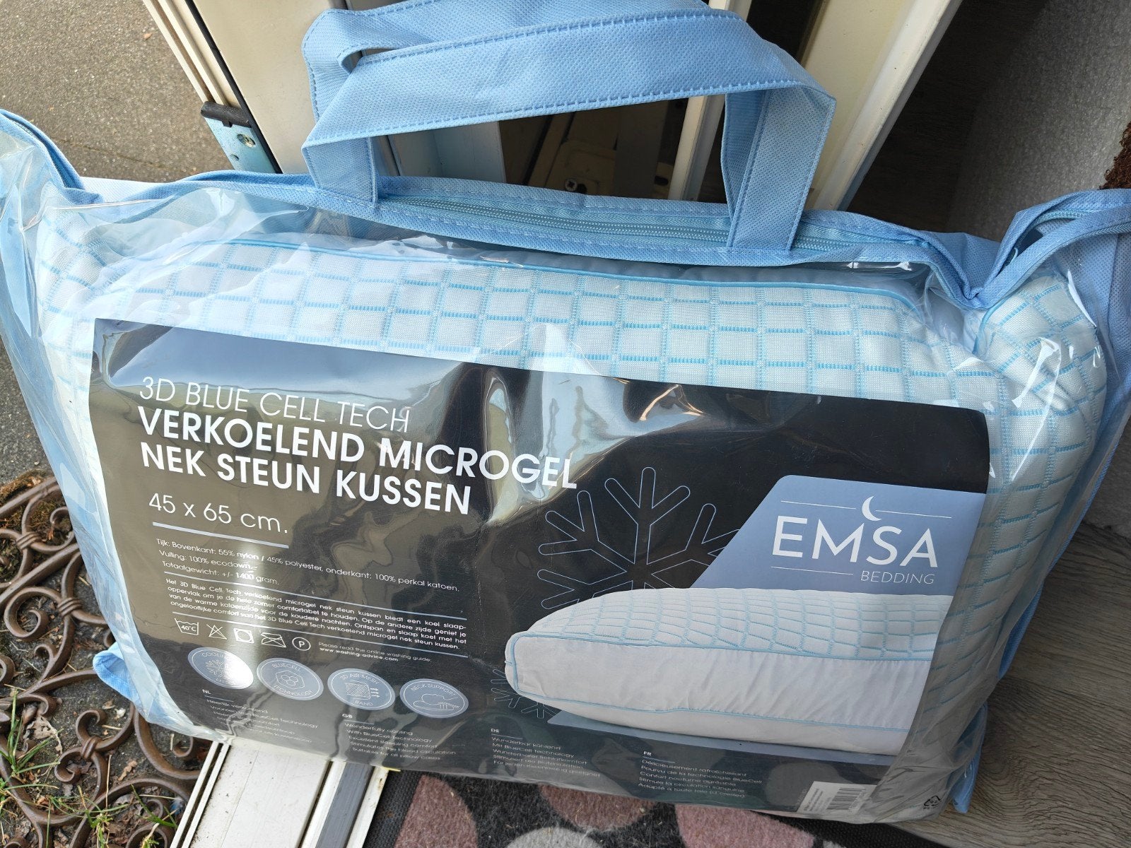 Emsa verkoelend microgel nek steun kussen, Ophalen of Verzenden, Nieuw, Wit, Rechthoekig