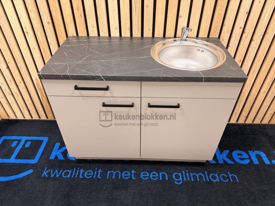 Nieuw keukenblok taupe 1.20m met spoelbak !! Volop keus keuk, Ophalen, 100 tot 150 cm, Nieuw, 50 tot 75 cm