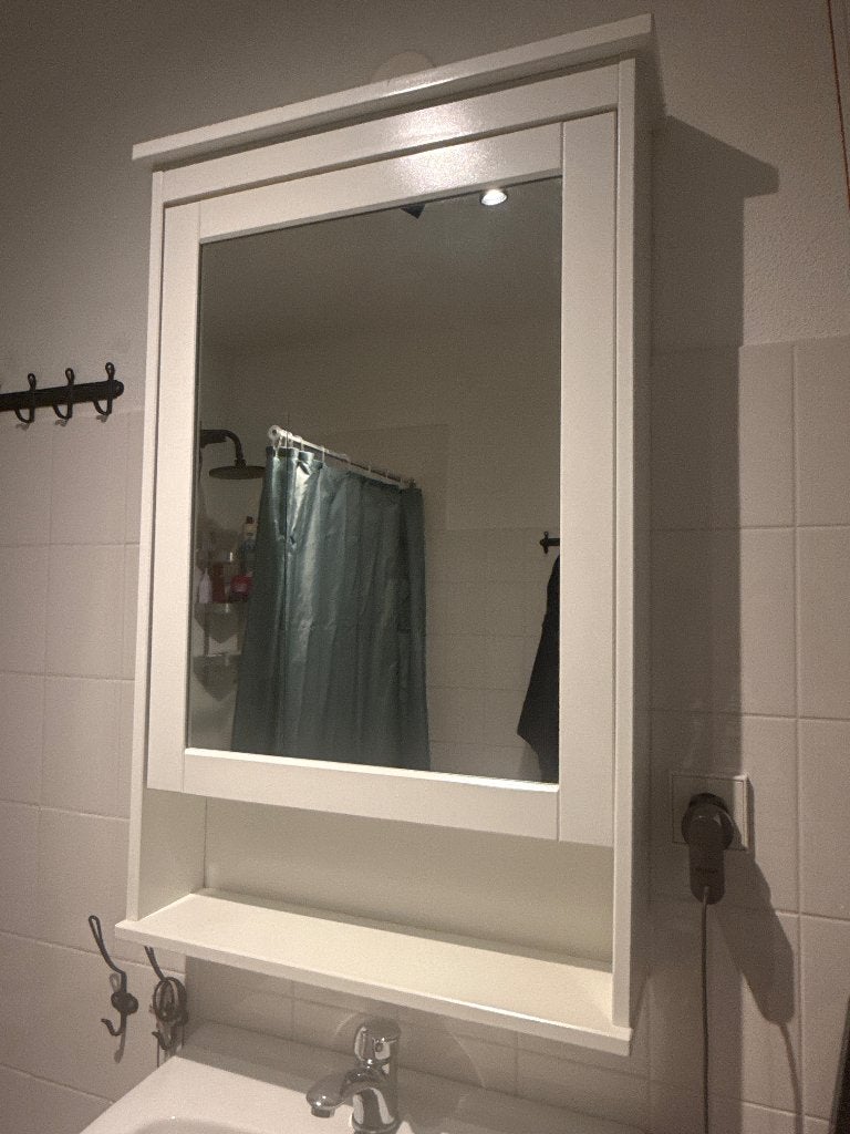 HEMNES spiegelkast – wit (IKEA), Ophalen, Spiegelkast, 50 tot 100 cm, Zo goed als nieuw