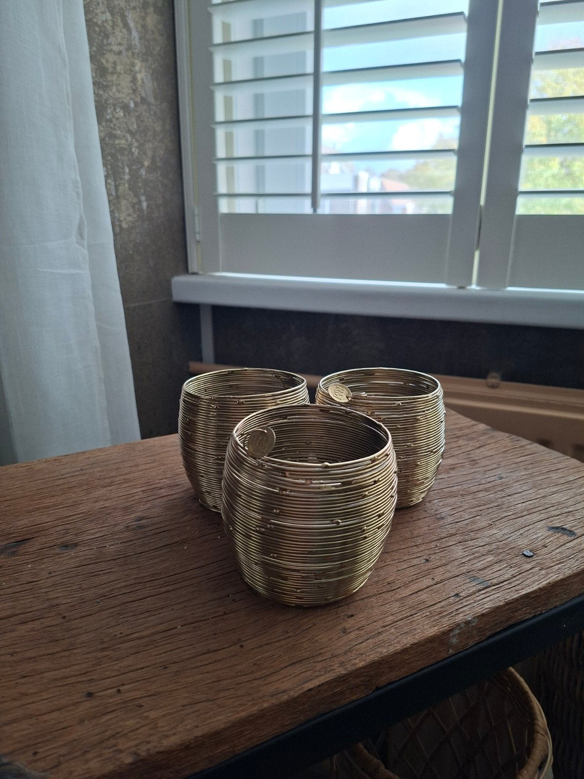 Riviera Maison Goudkleurige Waxinelichthouders (3 stuks), Ophalen of Verzenden