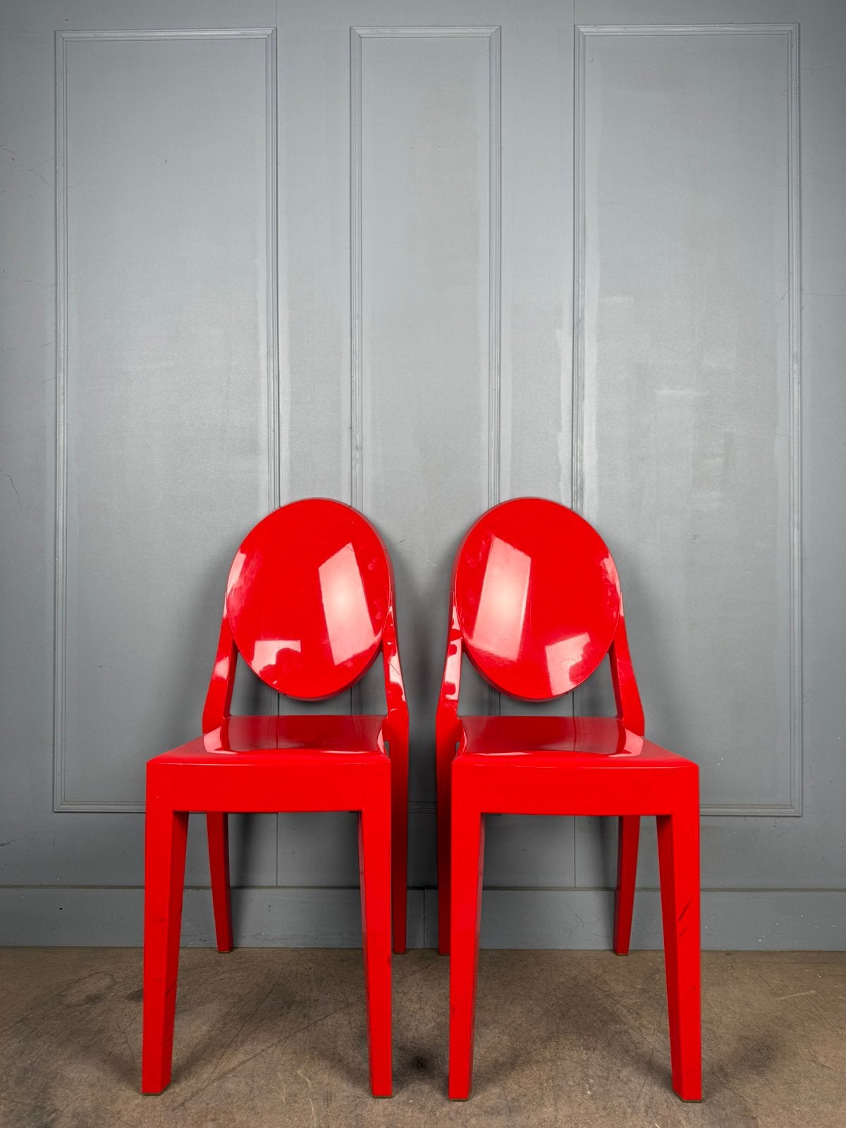 4 Kartell Victoria Ghost design tuinstoelen, Kunststof, Gebruikt, Stapelbaar, Kartell