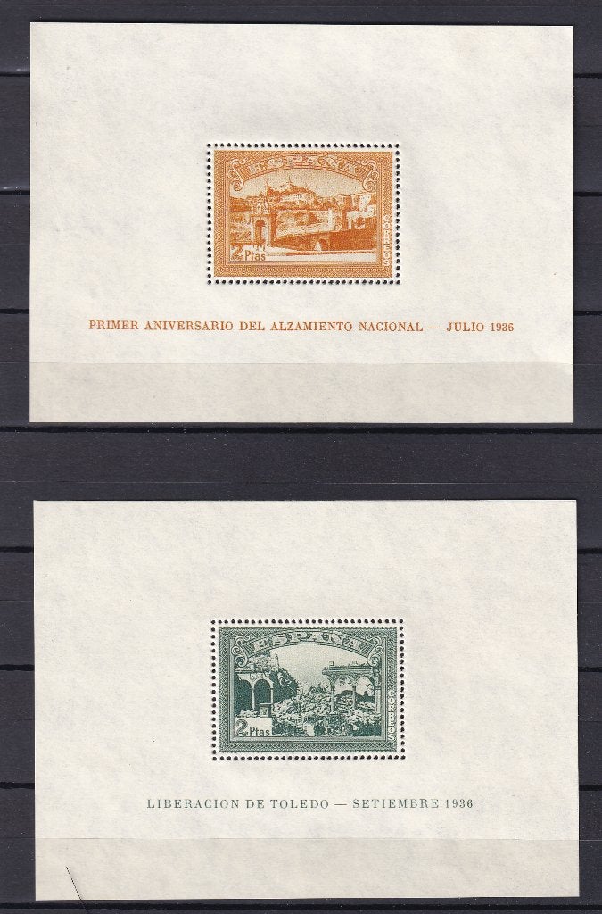 X112) 1937 Spanje Mi. blok 7 en 8 €140 geen garantie, Ophalen of Verzenden, Postfris