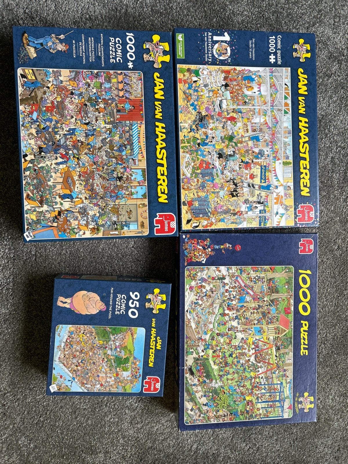 Jan van Haasteren Puzzels - 3x 1000 stukjes, 1x 950 stukjes, Ophalen of Verzenden, Meer dan 50 stukjes, Zo goed als nieuw, 6 jaar of ouder