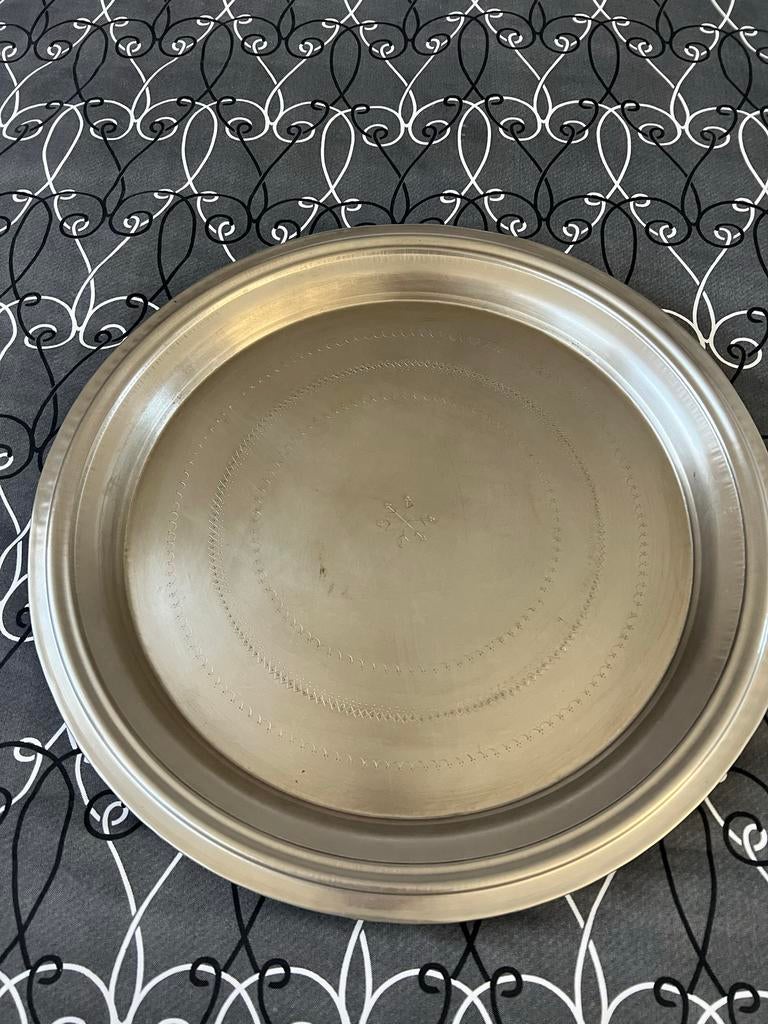 Lifestyle schaal 65 cm zilverkleurig, Overige materialen, Schaal, Rond, Ophalen of Verzenden