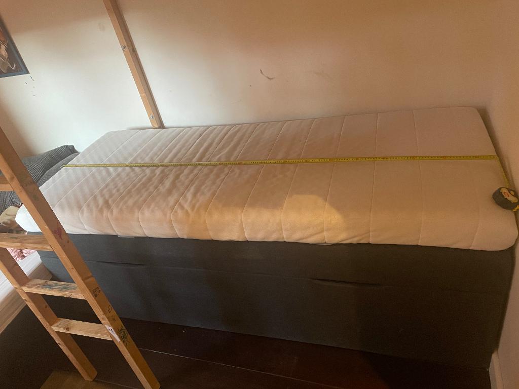 Opberg Boxspring - 1 persoon / Single storage box spring, Ophalen, Eenpersoons, Zwart, Zo goed als nieuw