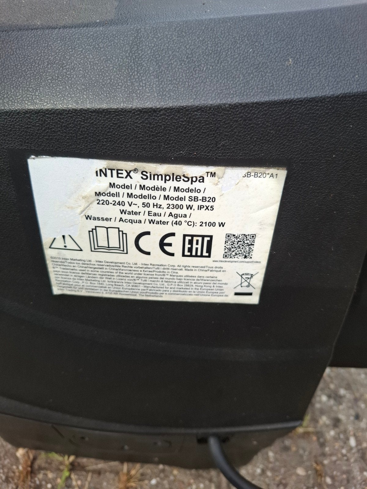 Intex SimpleSpa Pomp en Filterunit SB-B20, Ophalen, Gebruikt, Filter, Opblaasbaar