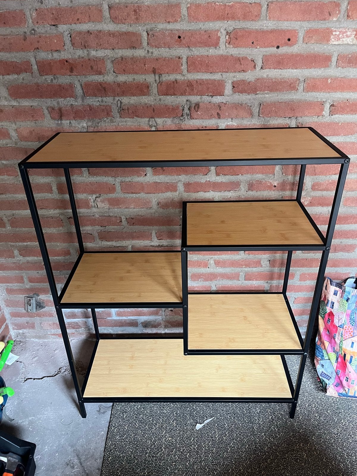 Mooie kast met bamboe planken, ook op te hangen, Ophalen, Met plank(en), Gebruikt, 100 tot 150 cm