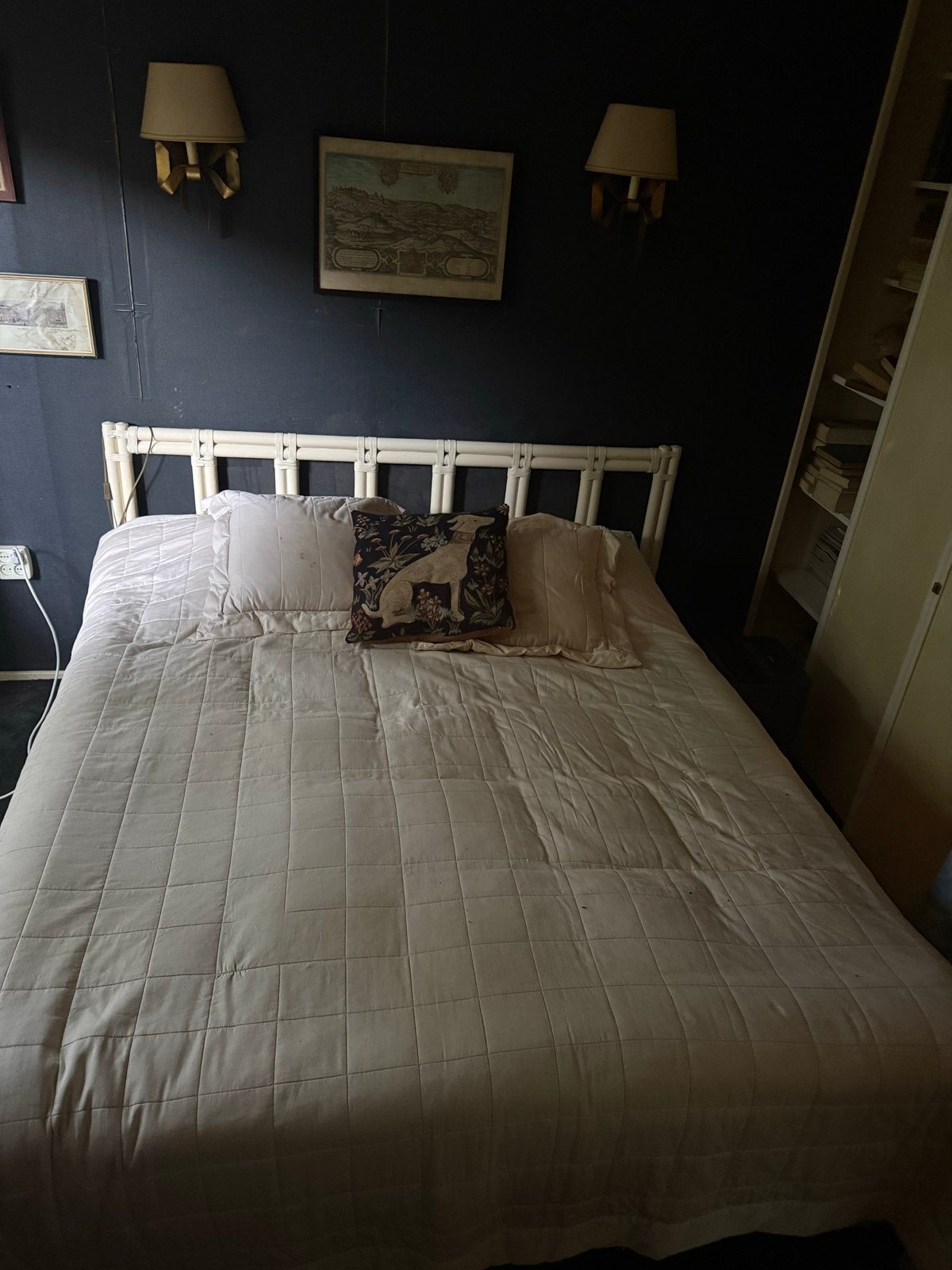 Tweepersoonsbed 160x200 met Dreamzone matras, Ophalen, Gebruikt, Wit, Tweepersoons