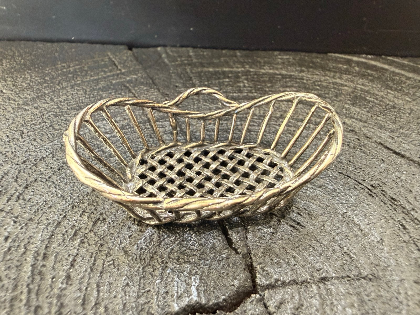 Charmant zilveren miniatuur mandje 800, Verzenden, Zilver
