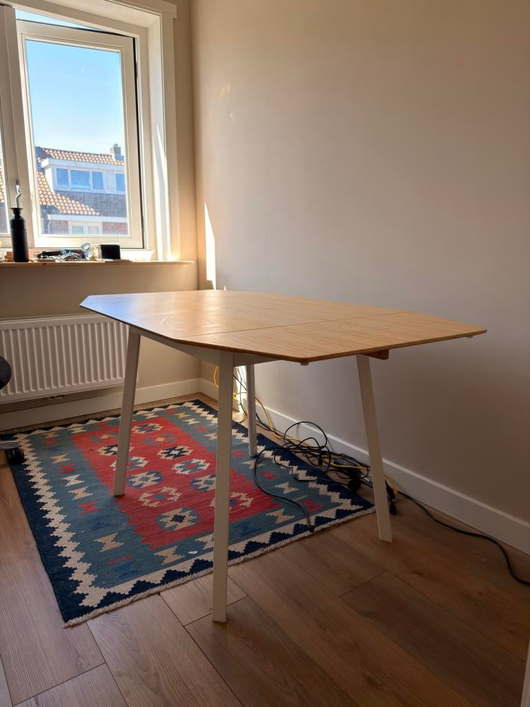 IKEA inklapbare eettafel / bureau - bamboe, Huis en Inrichting, Tafels | Eettafels, Gebruikt, 50 tot 100 cm, 100 tot 150 cm, Vier personen