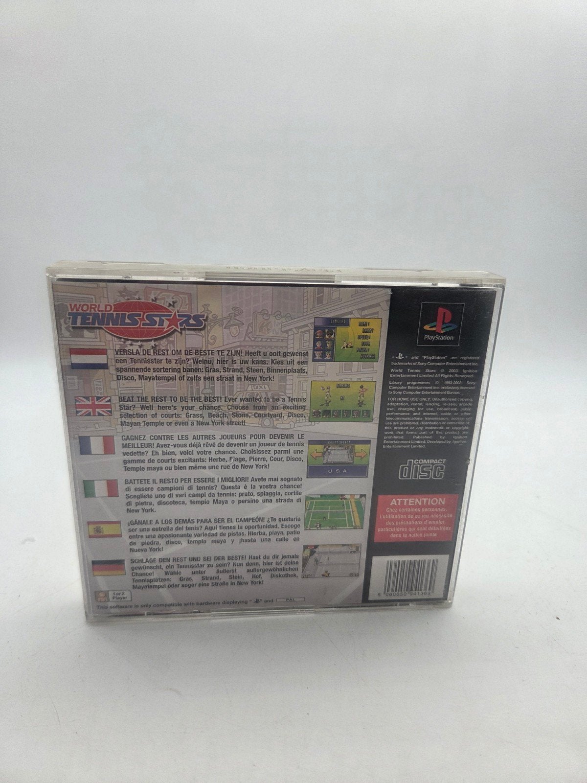World Tennis Stars - PlayStation 1 (PS1), Gebruikt, Ignition Entertainment, 1 speler, Onbekend