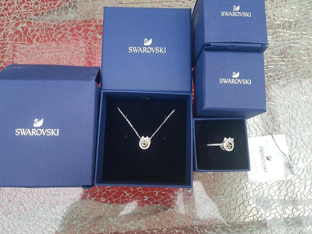 Swarovski ketting en ring kat cat lucky cat gelukskat Nieuw!, Nieuw, Ophalen of Verzenden, Verstelbaar, Zilver