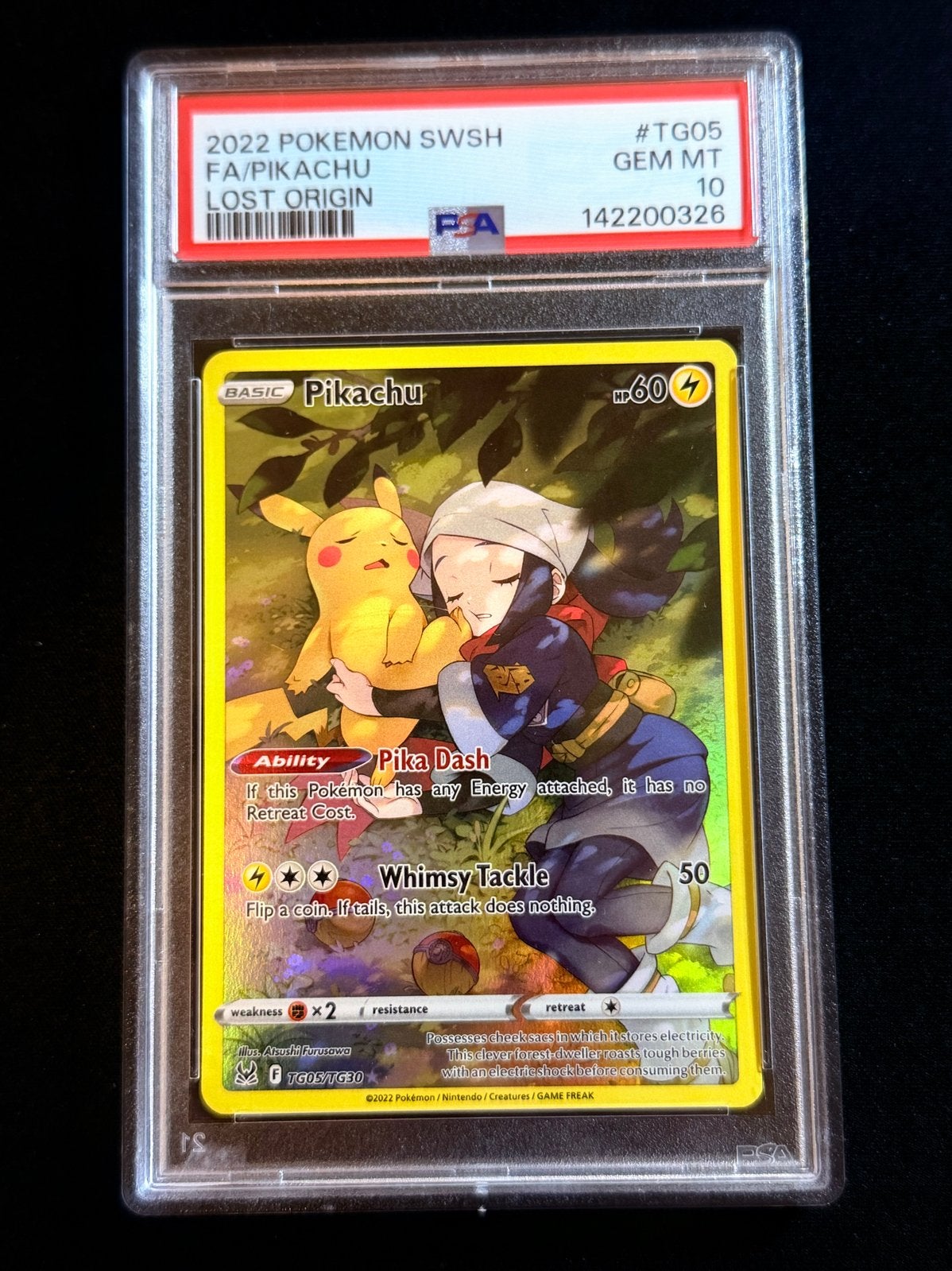 Pikachu TG05 PSA 10, Ophalen of Verzenden, Zo goed als nieuw, Losse kaart