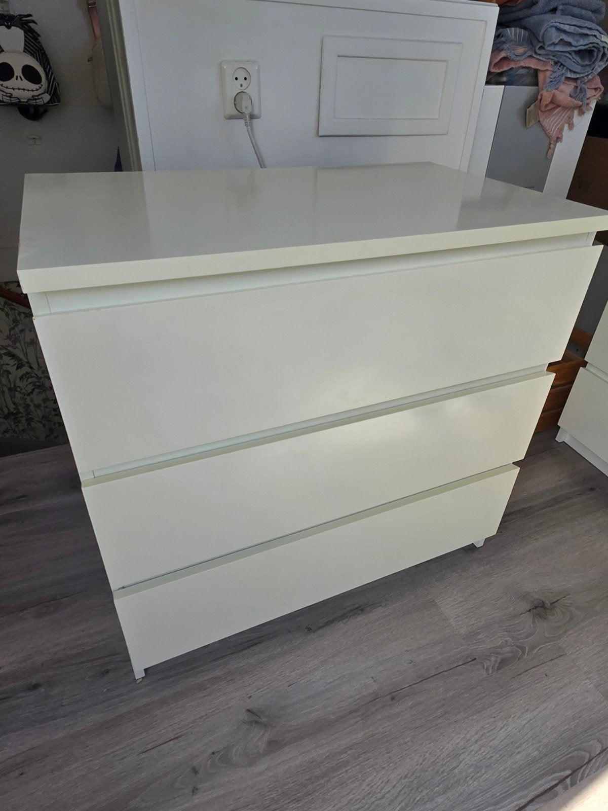 IKEA MALM Ladeblok met 3 laden - Wit, Ophalen, Gebruikt, 50 tot 100 cm, 3 of 4 laden