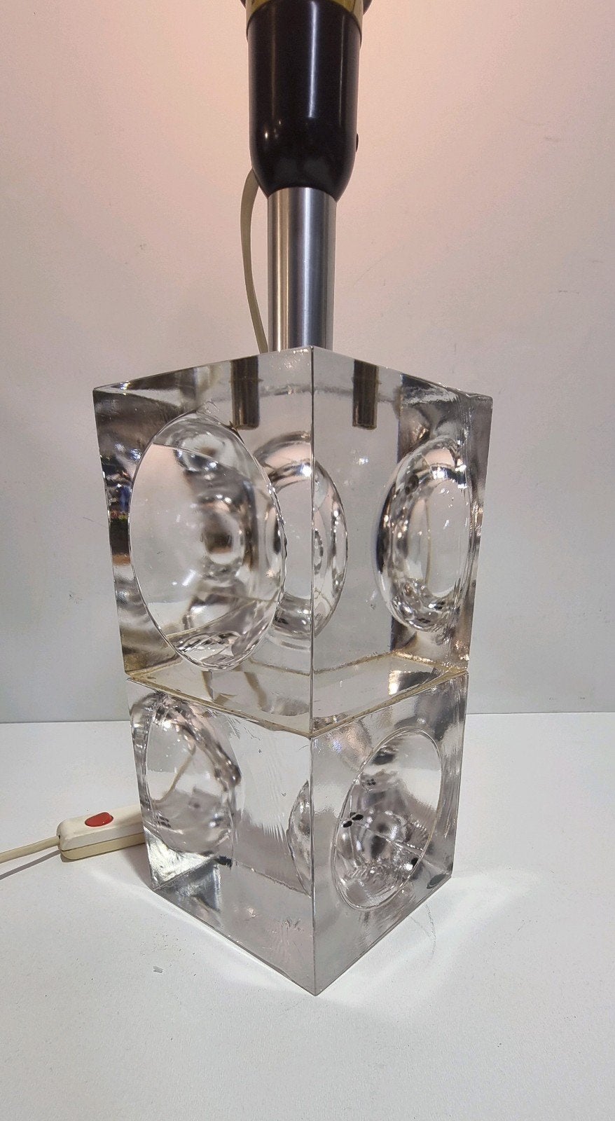 Vintage Floris Meydam kubuslamp Glasfabriek Leerdam, Ophalen of Verzenden