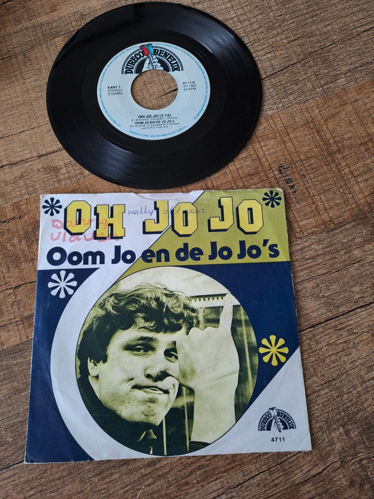 Oom Jo en de Jo Jo's - Oh Jo Jo (Single, 1982), Gebruikt, Fotohoes, 7 inch, Ophalen of Verzenden