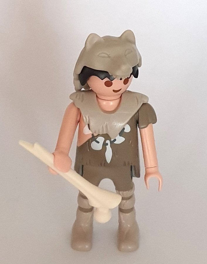 Playmobil oermens prehistorie/ holbewoner, wolf muts & bot, Ophalen of Verzenden, Nieuw, Losse onderdelen, Figuren