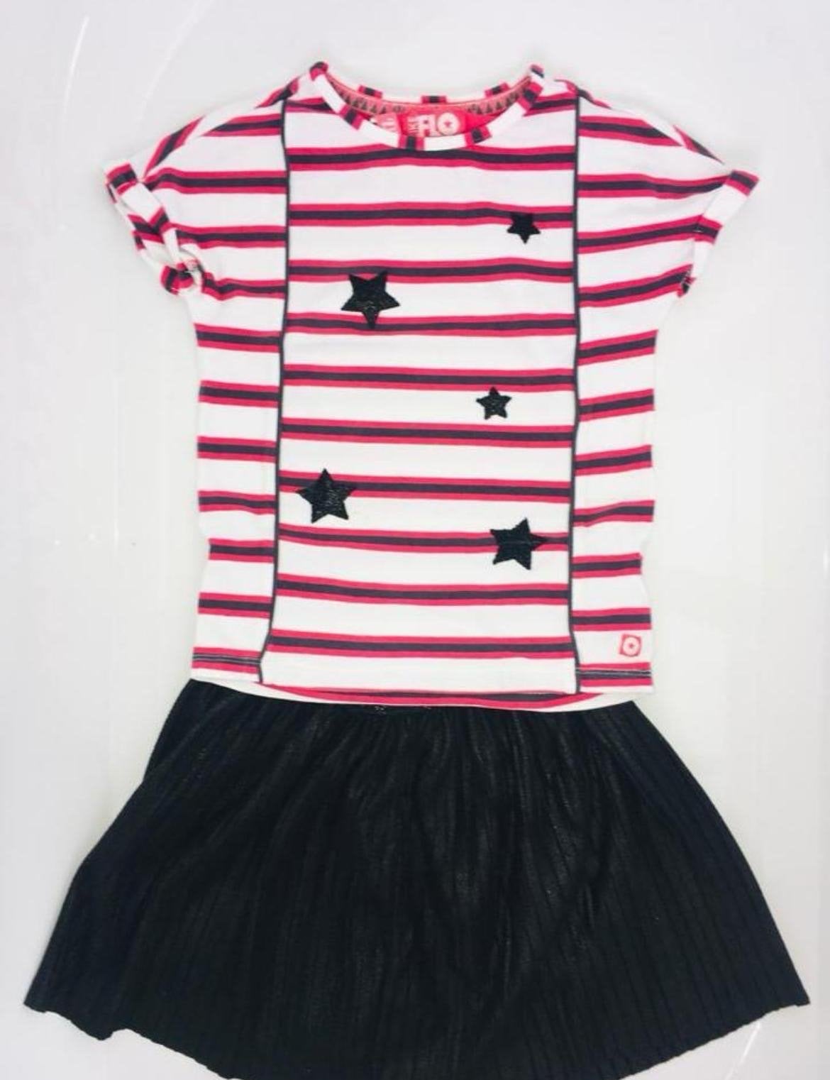Like FLO mooi gestreept shirtje en sterren maat 128, Kinderen en Baby's, Verzenden, Zo goed als nieuw, Meisje, Shirt of Longsleeve