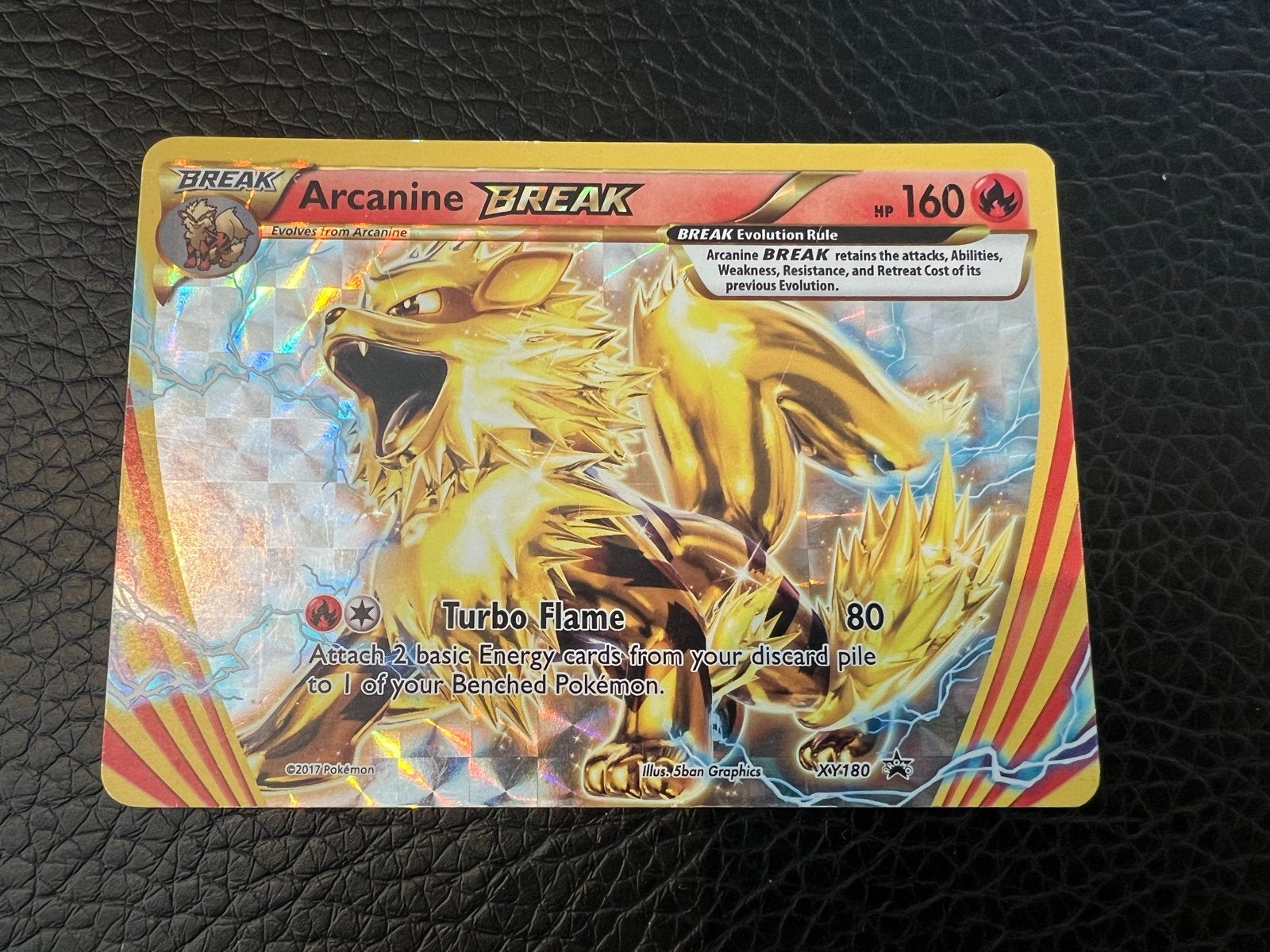 Pokemon Arcanine BREAK XY-180 Kaart - Zeldzaam en Glanzend, Ophalen of Verzenden, Gebruikt, Losse kaart, Foil