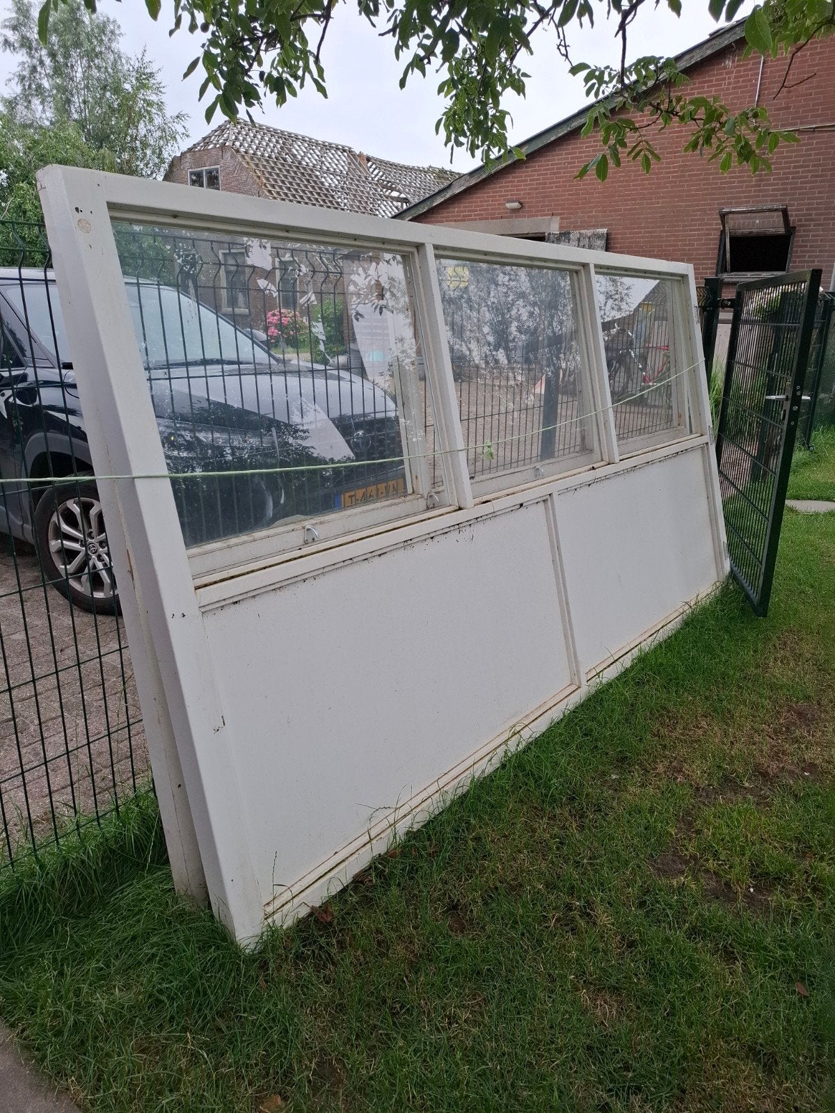 Hardhouten windschermen met ramen, Ophalen, Gebruikt