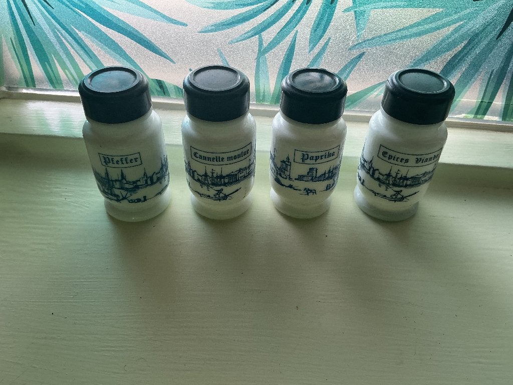 Vintage kruidenpotjes set retro keuken, Ophalen of Verzenden