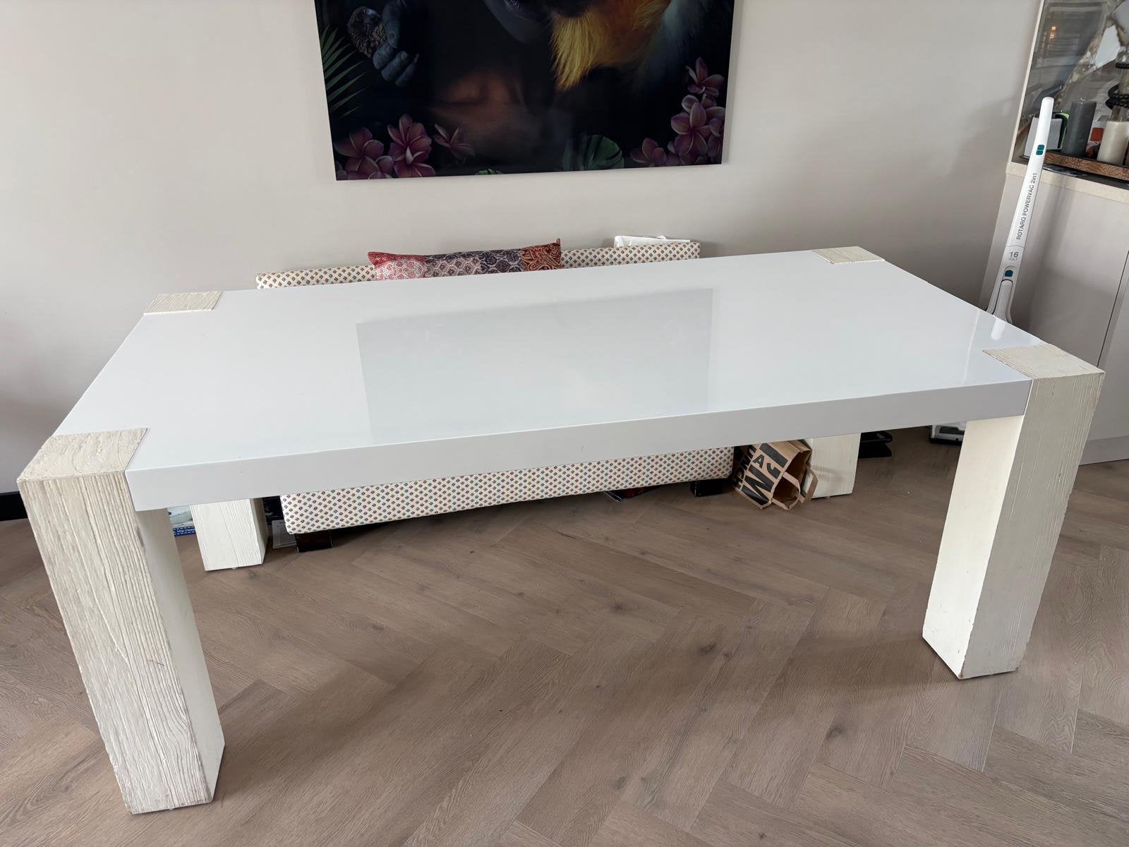 Eettafel  design witte eettafel 200 x 100cm hoogte 78cm, Huis en Inrichting, Tafels | Eettafels, Ophalen, Gebruikt, 150 tot 200 cm