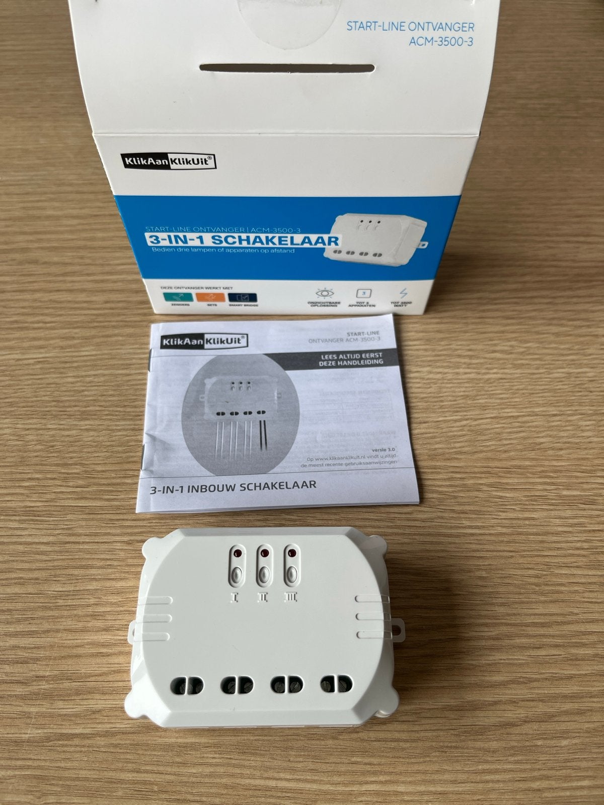 KlikAanKlikUit ACM-3500-3 3-in-1 Inbouw Schakelaar, Ophalen of Verzenden, Nieuw, Overige merken, Schakelaar