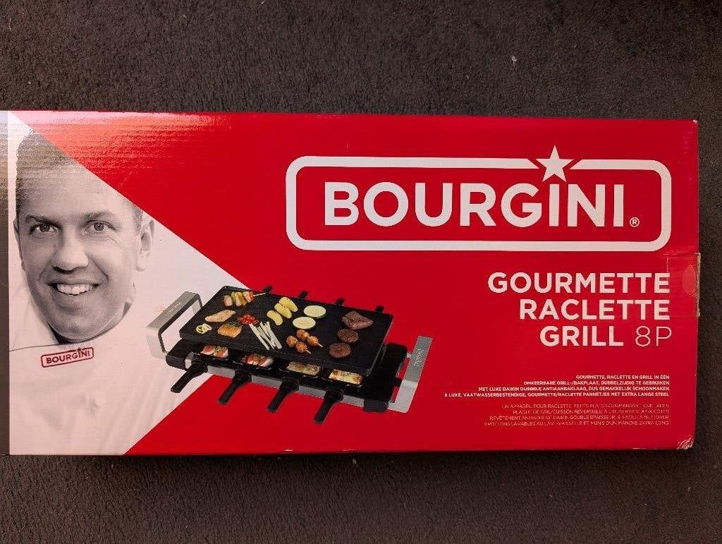 Bourgini gourmetten raclette grill 8 pers. Gastro Line, Ophalen, Nieuw, 8 personen of meer