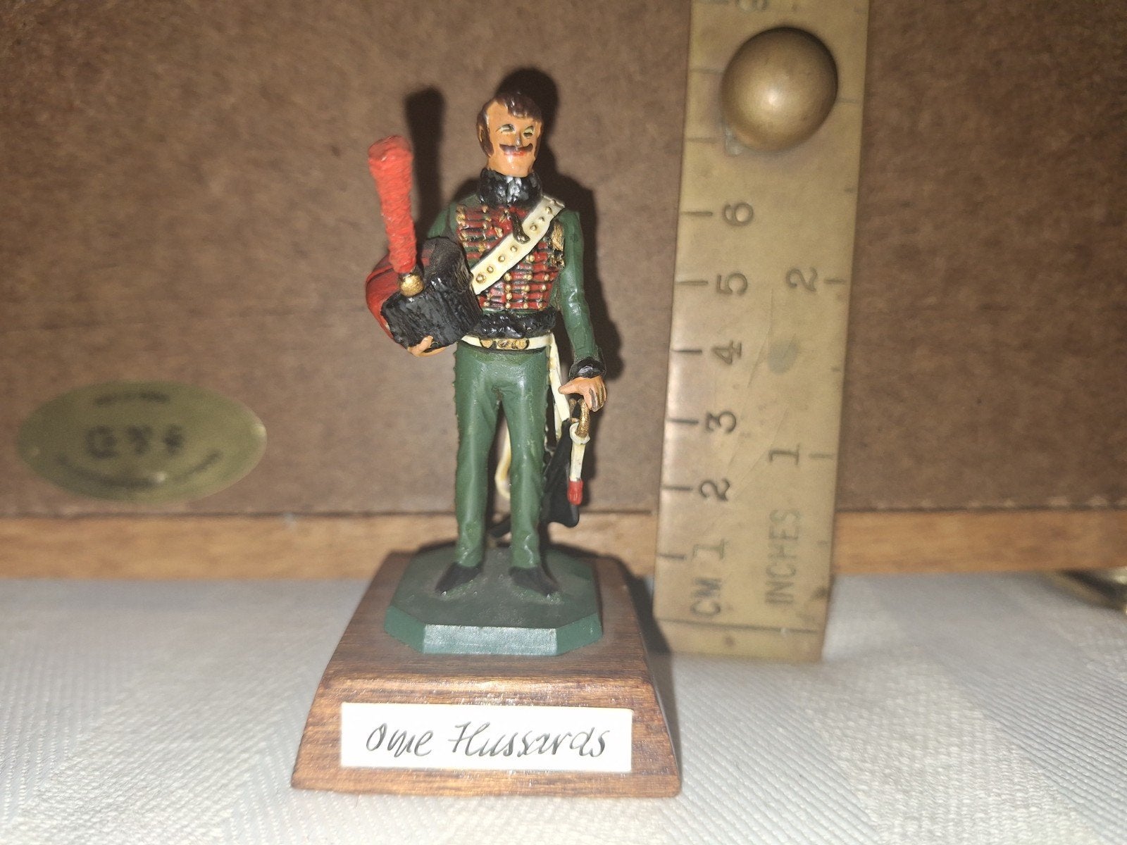 Tinnen soldaatje Napoleontische tijd Officier 7e Hussards, Verzenden, Zo goed als nieuw, 1:35 tot 1:50, Figuur of Figuren