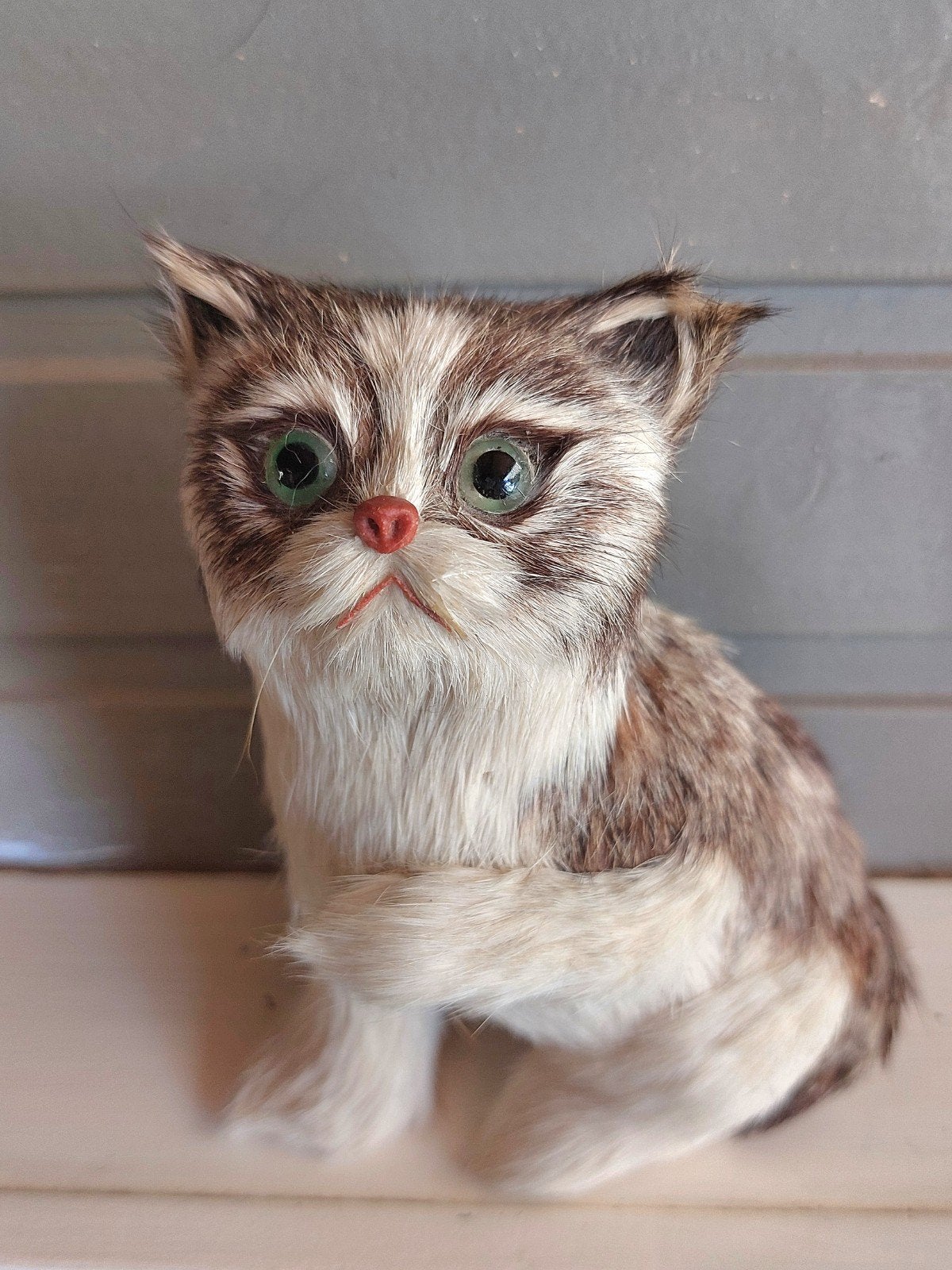 kattenbeeld met bond bekleed jaren 50-60, Ophalen of Verzenden, Zo goed als nieuw, Dier