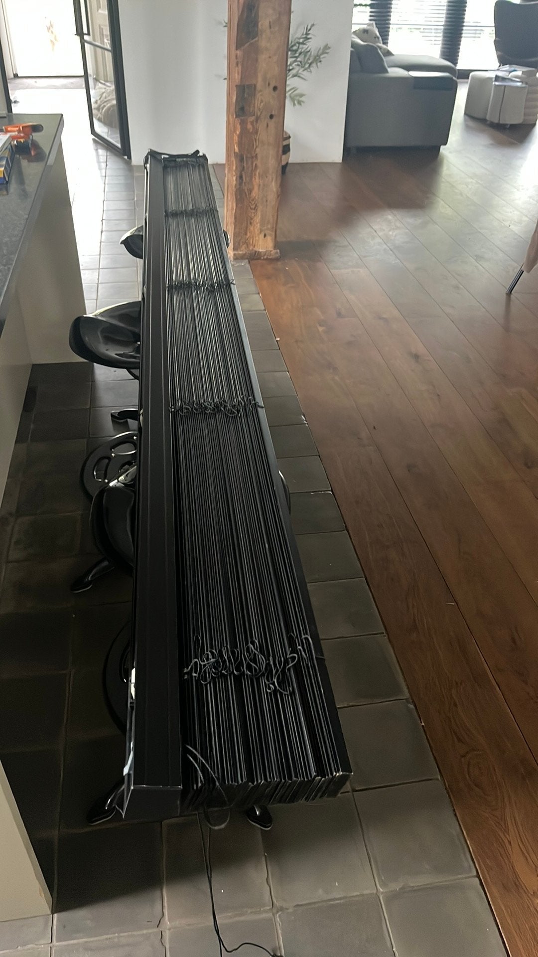 50mm zwart houten jaloezie (b 265- h 195), Ophalen, Zo goed als nieuw, Zwart, Jaloezie