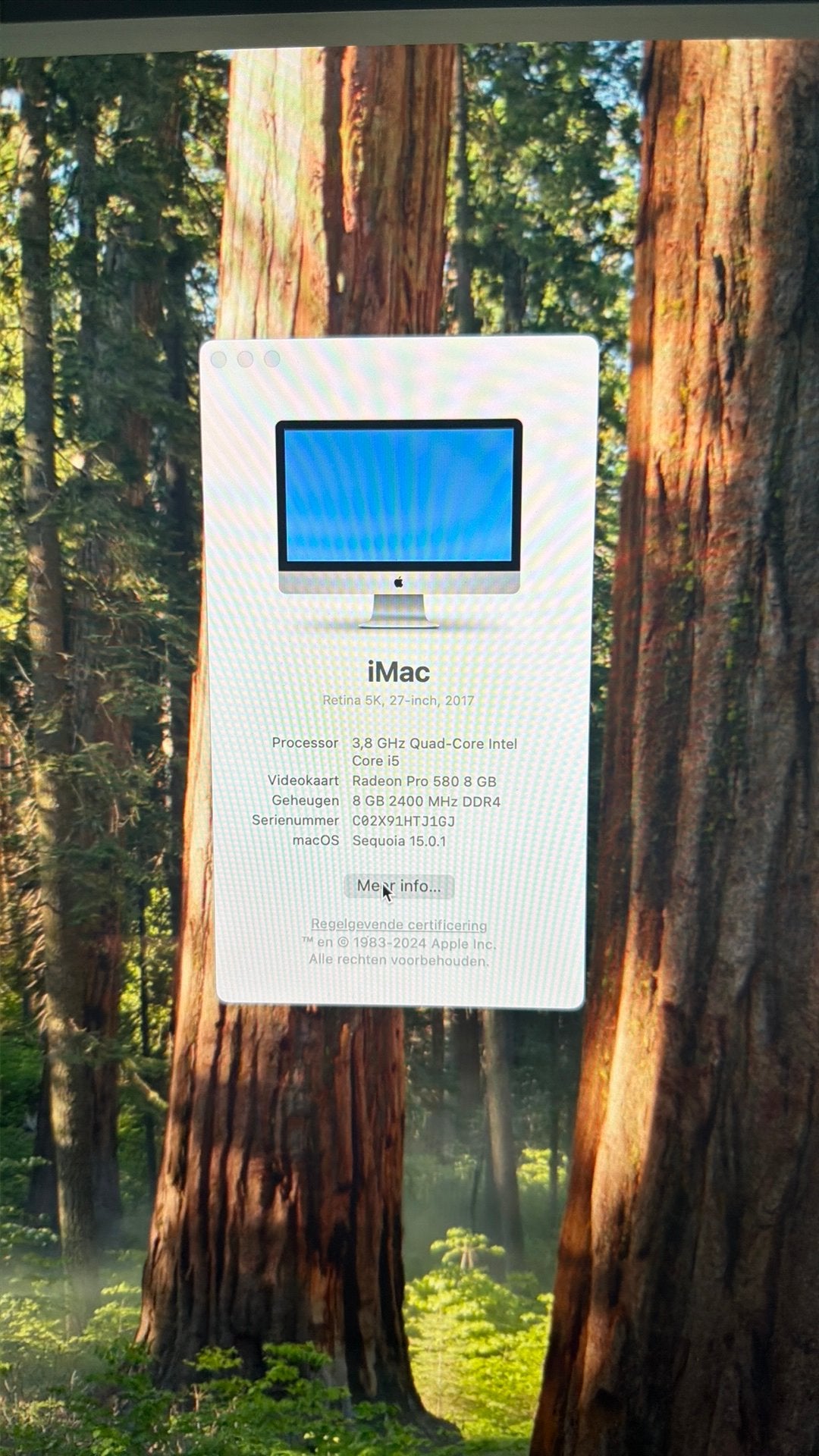 iMac 27" A1419, Ophalen, Zo goed als nieuw, Netvoeding