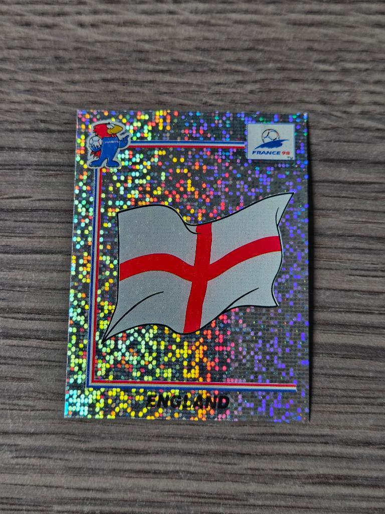 Panini World Cup Frankrijk 1998 embleem Engeland, Ophalen of Verzenden, Zo goed als nieuw, Buitenlandse clubs, Poster, Plaatje of Sticker
