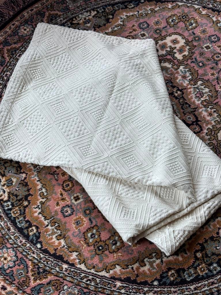 Ruim crèmekleurig sprei deken kleed picknick voorjaar buiten, Ophalen of Verzenden