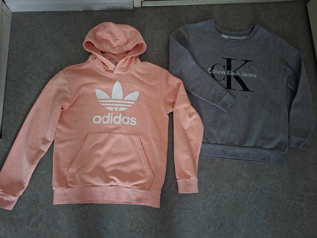 Adidas hoodie + Calvin Klein trui 164-170 ZGAN, Adidas + Calvin Klein, Meisje, Trui of Vest, Ophalen of Verzenden