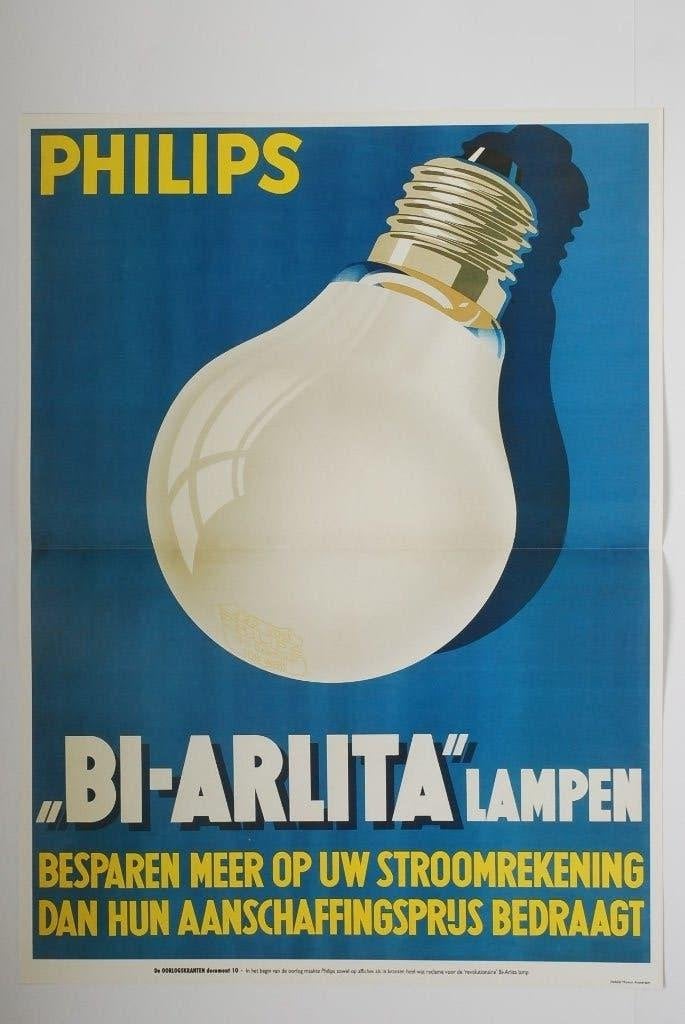 Philips affiche | Herdruk poster Tweede Wereldoorlog, Zo goed als nieuw, Verzenden, Amsterdam, Luchtmacht