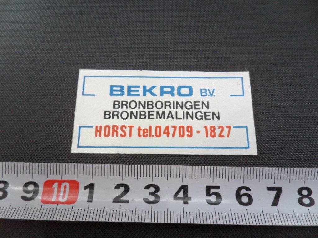 sticker horst BEKRO BV bronboringen bronbemalingen, Ophalen of Verzenden, Zo goed als nieuw