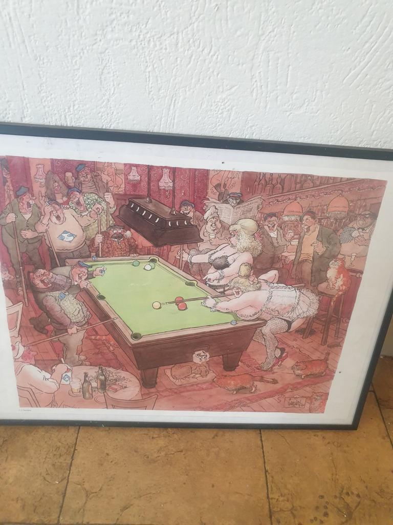 Hilarische prent Jan Sanders 1989, Antiek en Kunst, Ophalen of Verzenden
