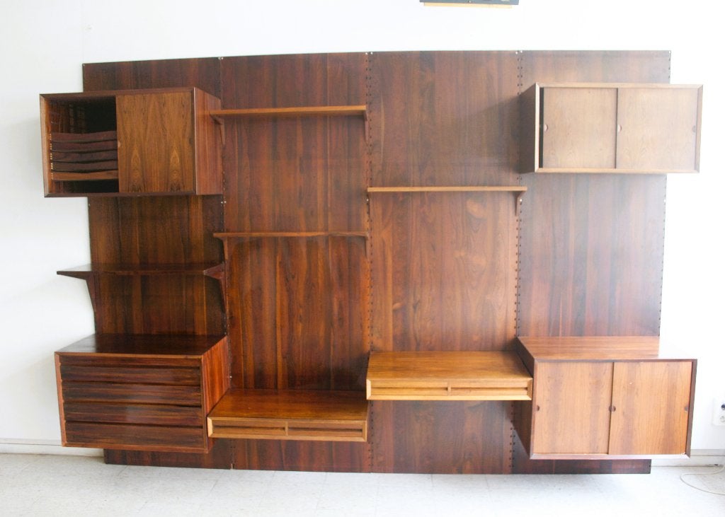 Wall Unit in Rosewood, Poul Cadovius voor Cado Denemarken, Huis en Inrichting, Kasten | Wandmeubels, Ophalen, Gebruikt, 200 cm of meer
