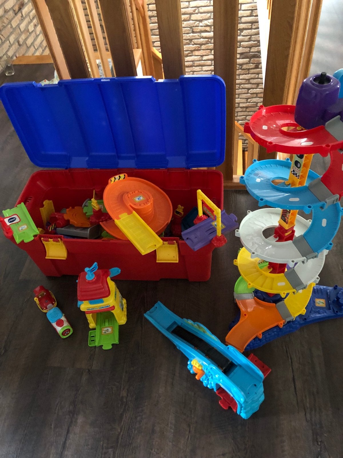 VTech Tineke Trein met extra wegdelen en toren, Ophalen of Verzenden, Gebruikt, Bouwen, Met licht